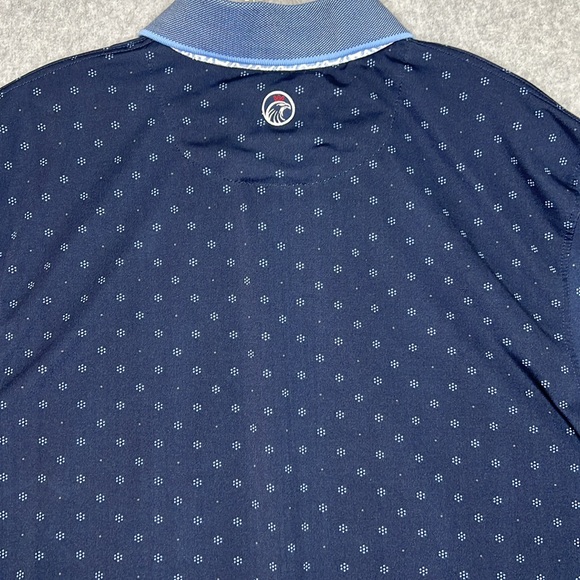 Crown & Eagle Mens Performance Golf Polo Shirt Blue Print Size XL Preppy - Picture 2 of 11